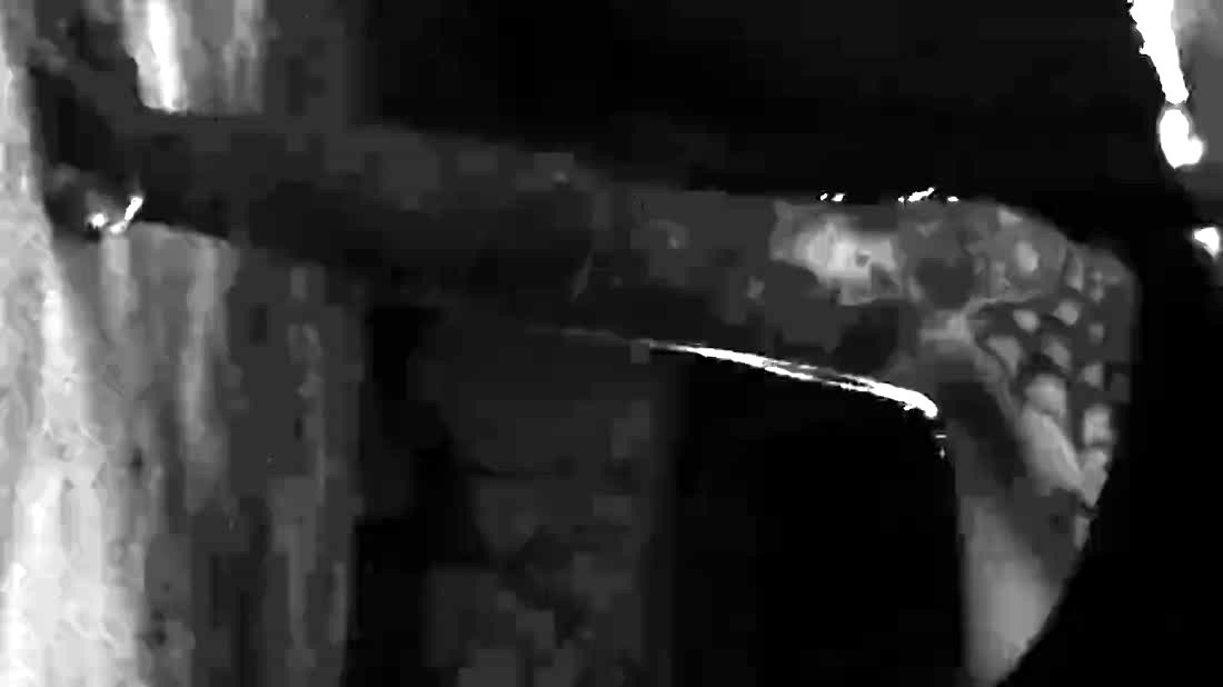 A tattooed arm reaching across the frame, still from the Cosmos film